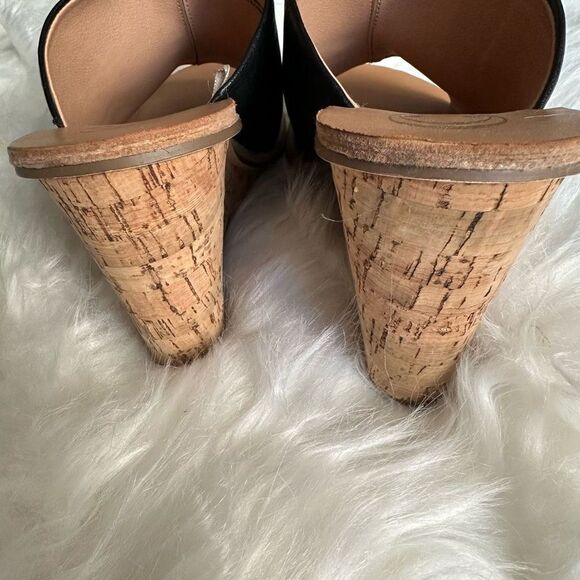 Charming Charlies black peep toe wedge cork heel - Picture 5 of 9